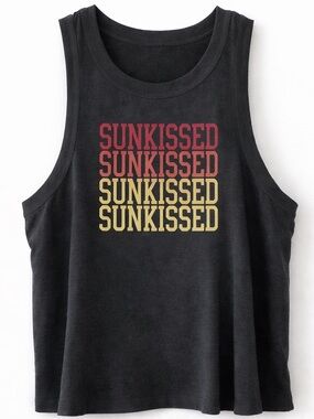 Modern Lux Tank Top Size 2X Graphic Racerback Charcoal Sunkissed